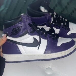 Nike Air Jordan 1 Retro High Purple Black White Sneakers